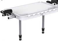 Grande planche de nettoyage et de filetage de poisson blanche de 36,5 po x 18,7 po avec 4 porte-cannes, règle à double échelle, planche à découper pour appâts, pince de table et outil de bateau