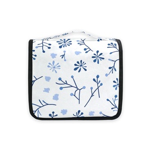 Blue Flowers Patterns Portable <b>Storage</b> Bag <b>Toiletries</b> Organizer Women Zipper Waterproof Hanging Travel Wash Pouch Bag - Product Image 2