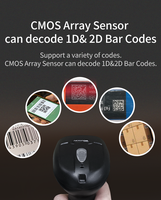 Escáner de Código de Barras Inalámbrico Portátil, Lector de Códigos QR 2D y Data Matrix para USB, en Stock, Directo de Fábrica