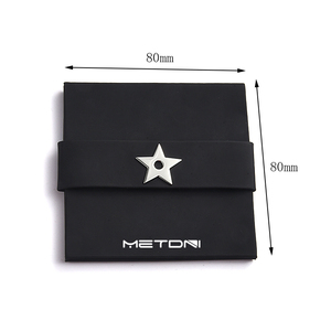 Square Black Luxury Silver Stamping Custom Logo Personalized Foldable Wallet Pouch Hand Held Portable Pocket Mirror - Product Image 6