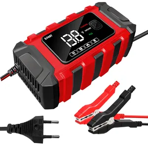 E-Snel Opladen Lood Zuur Intelligent Voertuig Motorfiets Auto 12V 6a Auto Accu Draagbare Oplader Met Lcd-Display
