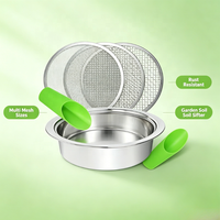 Ensemble de tamis à terre pour jardin en acier inoxydable 3 en 1, tamis multi-mailles avec pelle pour tamiser le sable et le compost