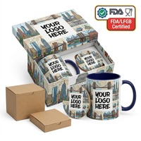 Mug en céramique 11 oz personnalisé avec sublimation artistique, design moderne, durable, compatible lave-vaisselle et micro-ondes, motif logo.