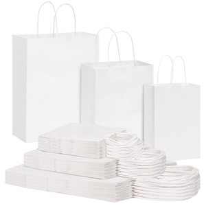 Túi giấy kraft trắng có tay cầm cho đám cưới sinh nhật hàng tạp hóa khuyến mãi bán lẻ tùy chỉnh tái chế kinh doanh & mua sắm - Product Image 1
