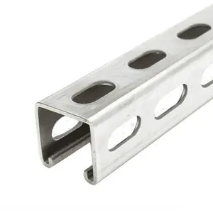 Canal C galvanizado perforado, superficie de acero metálico personalizada, canal de puntal galvanizado/canal C