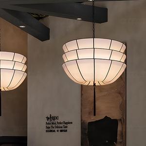 Luminaire suspendu de style japonais, rond, en tissu noir, LED E27, pour restaurant, hôtel, bar, décoration Wabi Sabi - Product Image 5