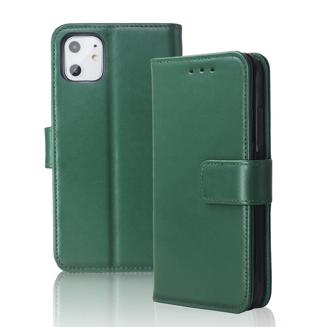 Genuine Leather Detachable Magnet Handmade Flip Wallet Card Holder Stand EMF Anti Radiation Phone case for Iphone11 12 Pro Max