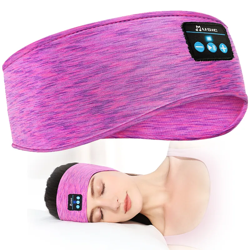 Großhandel kabellos Bt5.0 Musik Schlafanhänger Stoff Unisex Schlafwahlkopf Headband mit Kopfhörer dünner Lautsprecher Sport LED IPX 0