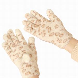 Gants en <span class=keywords><strong>mohair</strong></span> jacquard léopard pour femme, avec logo personnalisé, en acrylique, confortables et élégants, fabriqués en usine depuis 17 ans - Product Image 1
