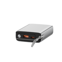 Boîtier en aluminium, USB-C PD 35W, batterie externe compacte 10000mAh, écran numérique, câble intégré, interface USB-A USB-C, logo personnalisé