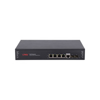Switch Ethernet PoE géré L2+ Gigabit 6 ports OEM/ODM avec 4 ports PoE et 2 ports SFP pour liaison montante