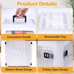 18QT Medicine Storage <b>Box</b> with Handles Large Capacity First Aid <b>Box</b> Clear Medical Supply Organizer with <b>Removable</b> Tray - Product Image 6