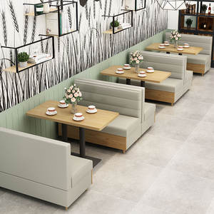 بوريليفييل مقهى طعام غربي خشب صلب هامبرغر حليب فندق طاولة وكرسي مجموعة أريكة - Product Image 4