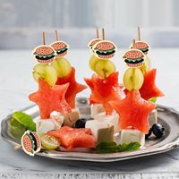 100 cure-dents jetables en bambou (plus de 12 cm) pour cocktails, sandwichs, desserts, fêtes et décoration
