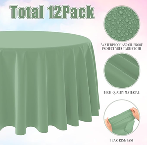 Nappe ronde en velours <span class=keywords><strong>vert</strong></span> sauge de 120 pouces, luxe, banquet, mariage, fête, longueur au sol - Product Image 3