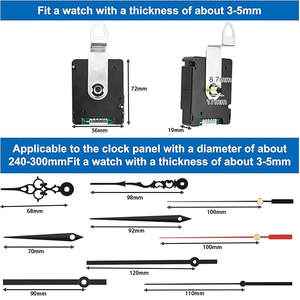 Dcf đài phát thanh kiểm soát đồng hồ phong trào cho đồng hồ treo tường, tự động điều chỉnh thời gian đồng hồ treo tường Cơ chế Kit với tay, quét thạch anh phong trào - Product Image 6