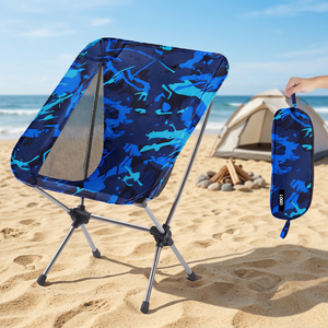 Chaise de camping pliable portable d'extérieur avec cadre en aluminium, design moderne, logo personnalisé, pour la randonnée, la plage et les voyages - Product Image 1