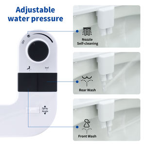 Semprotan Bidet Kamar Mandi Tombol Pengatur Toilet Nozzle Ganda Pembersih Otomatis Bidet Air Dingin Aksesoris Dudukan Kloset Bidet Non Elektrik - Product Image 3