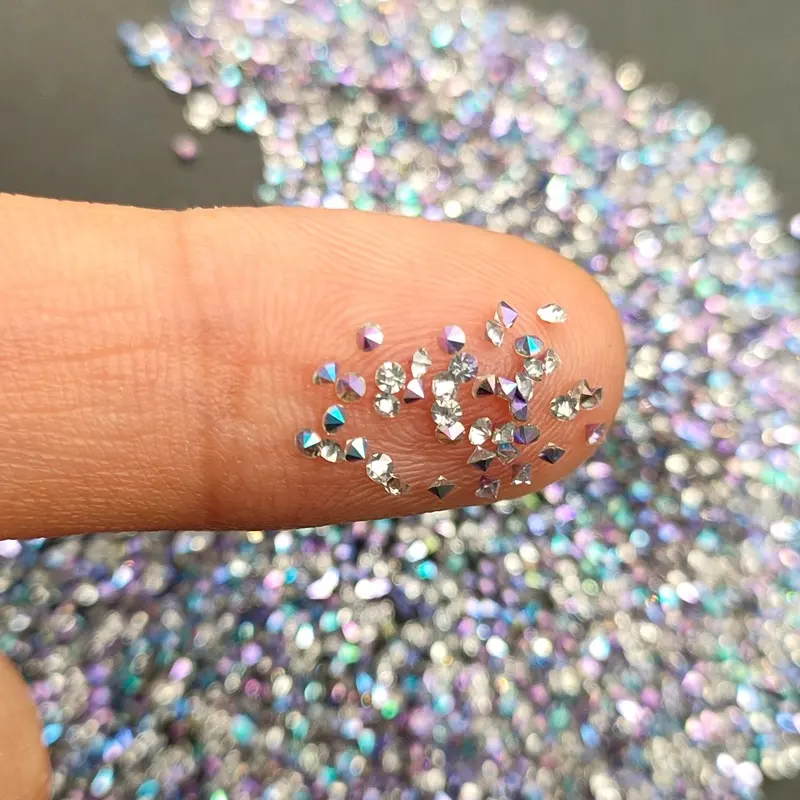 14400 teile/paket Super Glitter Pixie Nägel Kristall Mikro Perlen zeigen zurück Glass teine 3D Nail Art Strass