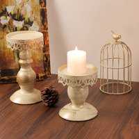 Porte-bougie cage à oiseaux en fer forgé vintage, bordure dentelée, design classique, style européen, centre de table multi-occasions pour la maison