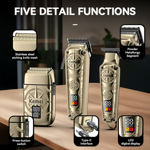 KEMEI Km-8558 barbiere Cordless Hair Trimmer Kit 3 pezzi rasoio elettrico Cordless barba rasoio tagliacapelli Set - Product Image 4