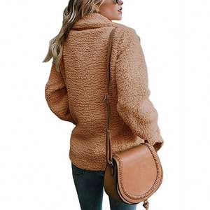 New Fashion Ladies Warm Furry Button risvolto Pocket Jacket cappotto in pile <span class=keywords><strong>di</strong></span> <span class=keywords><strong>pelliccia</strong></span> sintetica cappotto Casual da donna - Product Image 5
