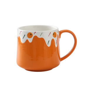 Custom-made <b>ceramic</b> <b>mugs</b> with embossed fruit designs, high-temperature resistant hand-painted breakfast cups, and creative - Product Image 2