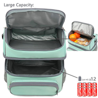 Sac à lunch isotherme de grande capacité à 2 compartiments et à double couche avec logo personnalisé Sac fourre-tout de boîte à lunch pour hommes femmes adultes