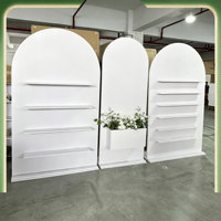 BK-118 Nuevo Soporte de Exhibición para Bodas, Decoración de Pared de PVC Acrílico, Fondo en Forma de Arco Blanco, Artículos para Fiestas y Eventos