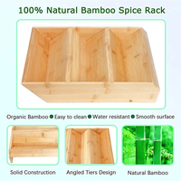 Porte-épices à 3 niveaux Organisateur Étagère de rangement de cuisine Étagère multifonctionnelle Porte-épices en bambou Porte-épices