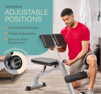Équipement de fitness à domicile, chaise romaine, capacité de 330 lb, cadre en acier allié, pliable, inclinaison réglable, banc d'hyperextension tout-en-un