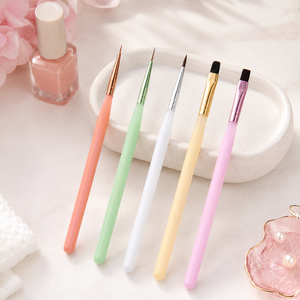 Ensemble de 5 pinceaux à ongles en acrylique OEM ODM pour l'application de poudre et la décoration des ongles en salon - Product Image 2