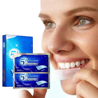 Blanqueador de dientes sensibles, sin peróxido, tiras blancas seguras para esmalte, tiras blanqueadoras de dientes, Etiqueta Privada, blanqueamiento de dientes instantáneo