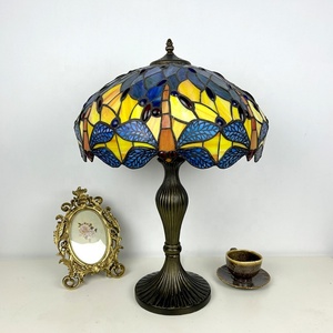 Longhuijing 16-Inch Eco-Friendly Flexible Simple LED AC E26 Dragonfly Dome Stained Glass Modern Table Lamp for Living Room - Product Image 6