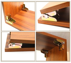 Support de pied de table en métal plaqué fer contemporain à charnière autobloquante à 90 degrés pour table pliante d'hôtel avec équerres d'angle - Product Image 5