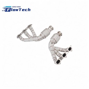 ท่อร่วมไอเสียสแตนเลส SS304 พร้อมแผ่นกันความร้อนสำหรับ Porsche 991 GT3 3.8L 4.0 - Product Image 3