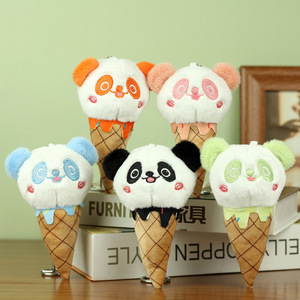 Peluche de Panda con Helado, Adorable y Popular, Personalizable, de Algodón, para Llavero o Decoración de Mochila, 15x8x4cm, Ideal para Fiestas - Product Image 1