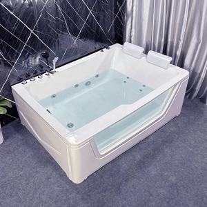 Vente directe usine : Baignoire balnéo autoportante de luxe rose et blanche, avec 2 coussins, pour bain à bulles et massage - Product Image 5