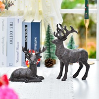 Décoration de jardin en fonte figurine de renne de Noël/statue de cerf de décoration de maison en fonte/wapiti couché antique en métal