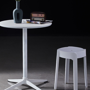 Table de salle à manger moderne blanche en métal aluminium avec cadre tubulaire style panneau en bois pour restaurant loisirs café usage extérieur intérieur - Product Image 5