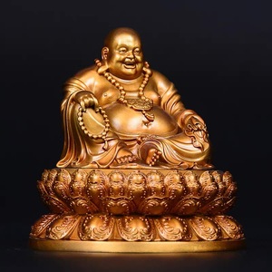 Su misura in ottone tradizionale Feng Shui che ride statua di <span class=keywords><strong>Buddha</strong></span> dio della ricchezza per la fortuna e la felicità - Product Image 4