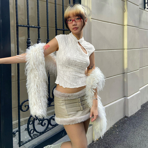 Lace Trim Hollow Out Knit T Shirt Women Round Neck Short Sleeve Slim Fit Top Lightweight Casual Elegant Versatile Summer Tee - Product Image 4