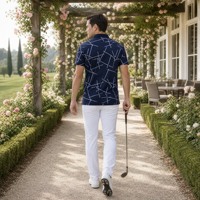 Chemise de golf pour homme à manches courtes, extensible, anti-plis, avec poche, logo personnalisé, impression intégrale par transfert thermique, séchage rapide
