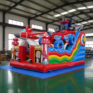 Надувной батут-замок для детей и малышей с горкой, уличный коммерческий надувной батут в виде мультяшного парка развлечений - Product Image 4