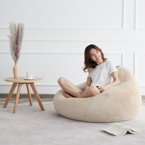 Luckysacc-PUF de terciopelo suave para adultos, sin <span class=keywords><strong>relleno</strong></span>, y esponjoso reclinable, para sofá, silla, con forma de lágrima - Product Image 3