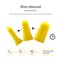 Grosir penyumbat telinga busa PU 38dB kedap suara sumbat telinga busa memori Rebound lambat penyumbat telinga untuk perlindungan pendengaran dengan cepat