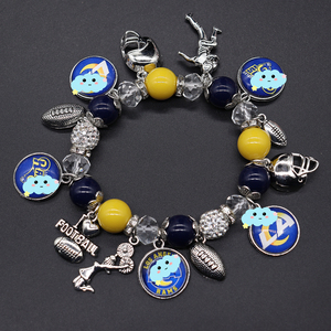 Venta caliente Unisex elástico con cuentas deporte pulsera Unisex moda encanto joyerí<span class=keywords><strong>a</strong></span> para fútbol baloncesto equipos - Product Image 2