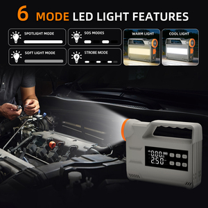 Démarreur portable 6400mAh 12V avec compresseur d'air, écran LED, batterie externe, kit d'outils d'urgence multifonction, booster de batterie - Product Image 4