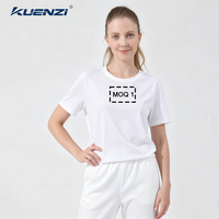 T-shirt pour femme en coton mercerisé à l'azote liquide Kuenzi, logo personnalisé, col rond, manches courtes, 100% coton, 190GSM