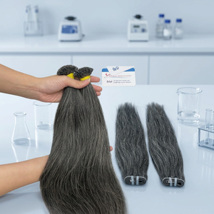 Extensiones de Cabello Humano Vietnamita con Punta K, Estilo Ondulado, Color Gris, Queratina, Cabello Liso Natural - Product Image 4